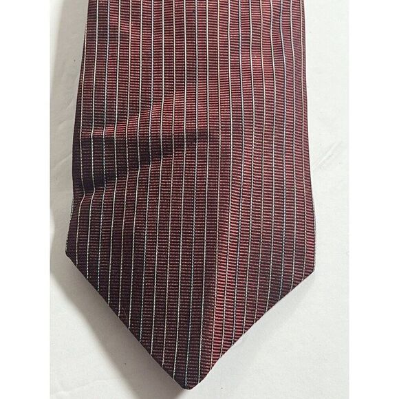 Hermes Men's Tie Modern Burgundy Striped  100% Silk - Picture 1 of 7
